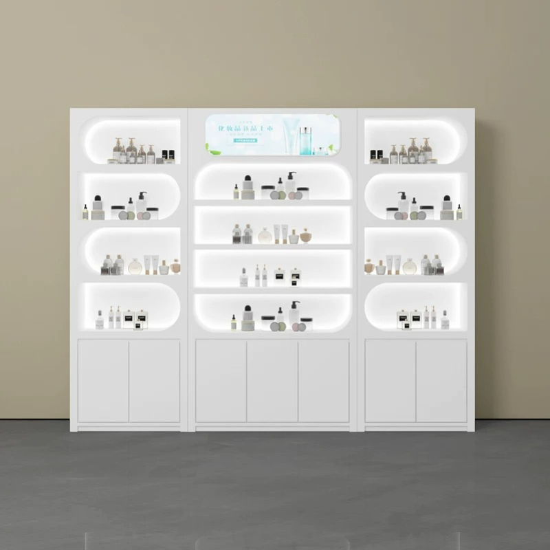 Luxury Skincare & Spa - 북유럽 미니멀리스트 뷰티 살롱 디스플레이 캐비닛